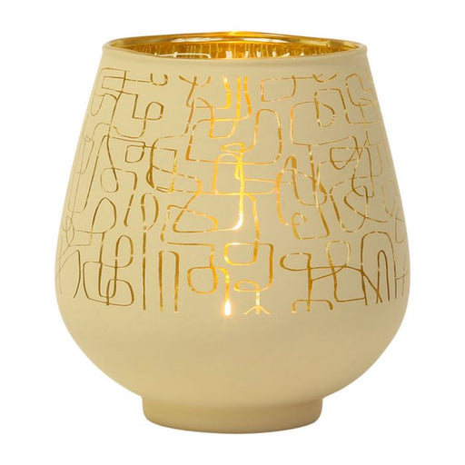 photophore verre - crème et or - spirale - diamètre 12 cm - SEMA DESIGN
