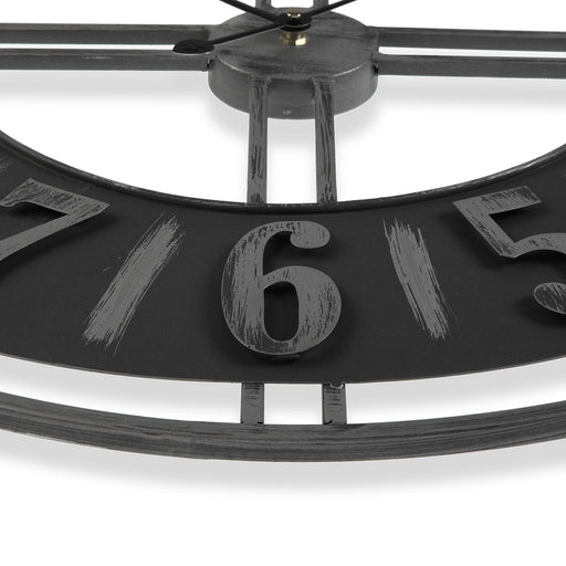 horloge style industriel - métal et mdf- gris - diamètre 60 cm - Versa Home