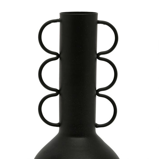 vase en métal folk - noir mat - HAUTEUR 24 CM - SEMA DESIGN