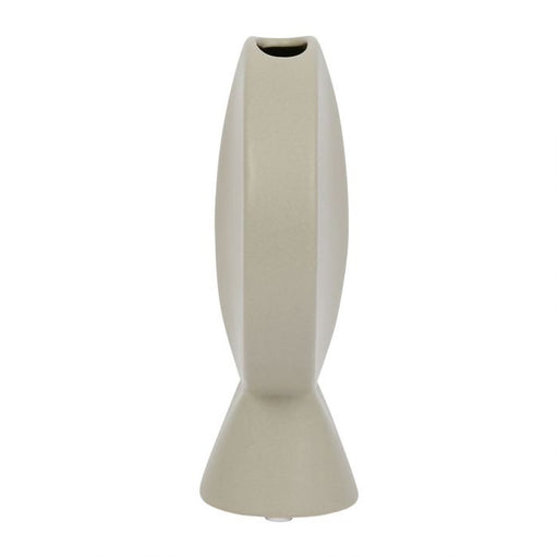 vase face beige - soliflore - hauteur 18 cm - grès - SEMA DESIGN
